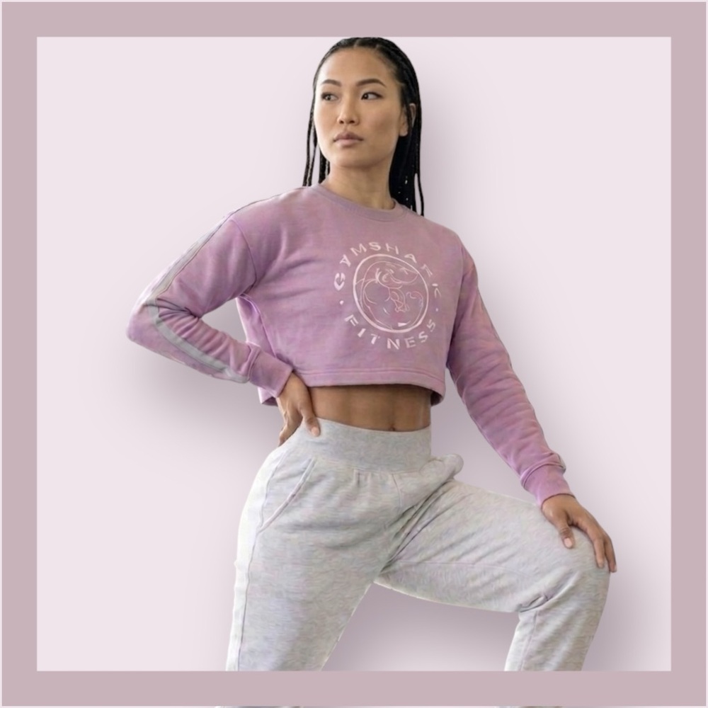 Gymshark Light Rose Pink Legacy Fitness Crop Sweatshirt